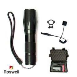 Linterna táctica ROSWELL recargable LED T6, 10W CON SWITCH REMOTO Y ANILLA
