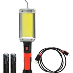 Lámpara De Trabajo Imántada C/gancho Usb Recargable 700lm Negro Amarillo